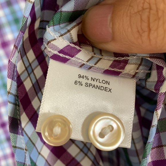 NWT. Peter Millar Small Button Front Roll-tab Long  Sleeve Plaid Shirt. - Picture 7 of 11